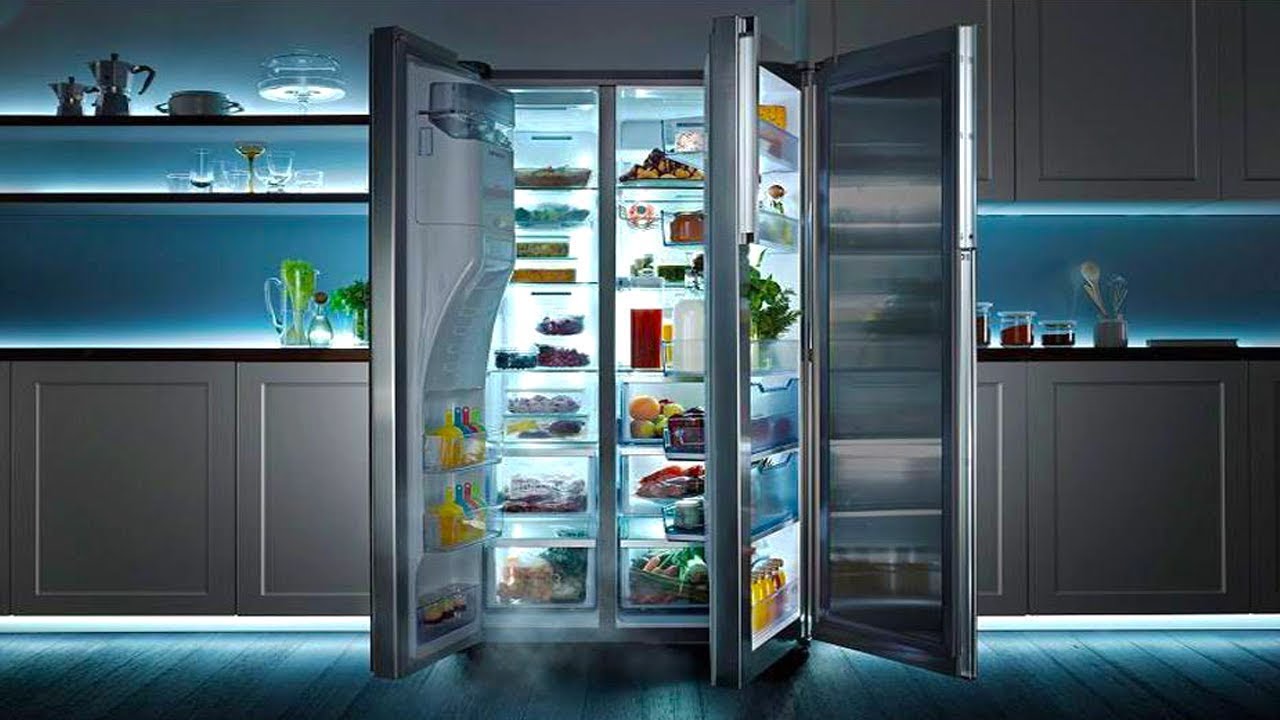 double door display fridge